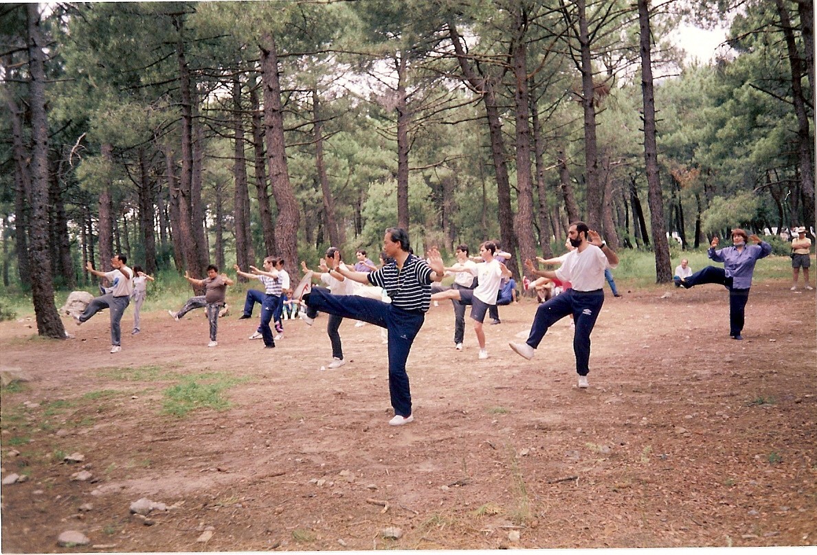 Practicing outdoors in the forest