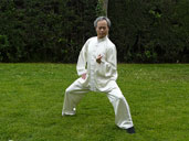 Postura Echar volar oblicuamente mano en la forma de Tai Chi Chi Kung